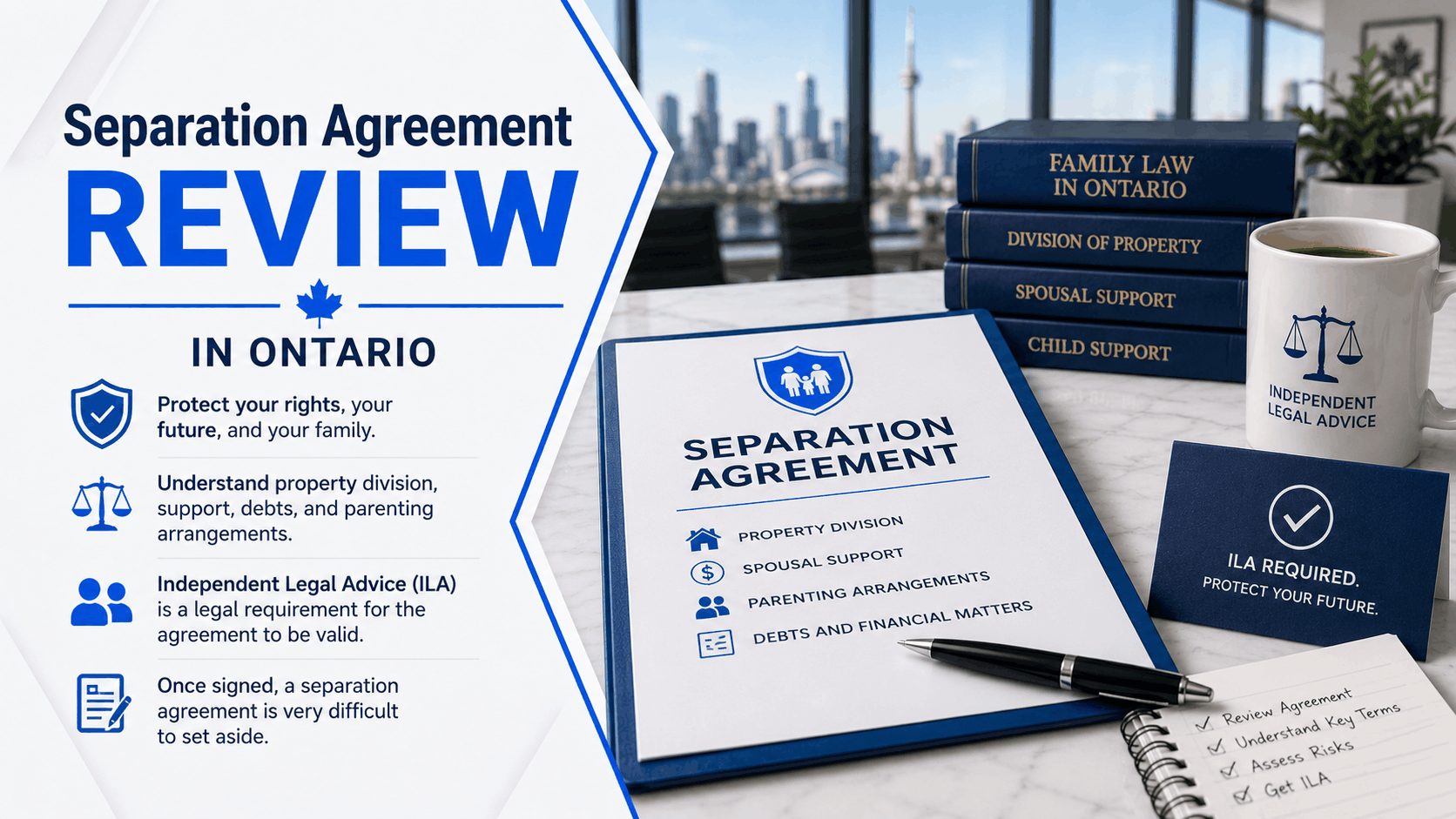 A lawyer must review your Separation Agreement in Ontario