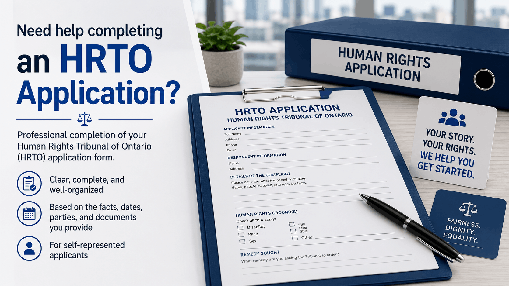 Help Completing a Human Rights Application in Ontario